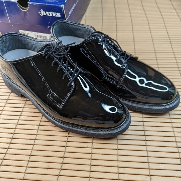 Bates Dress ,Formal, wedding, prom Uniform Shoe Men's Size 10.5 E High Gloss Bla - Picture 1 of 10